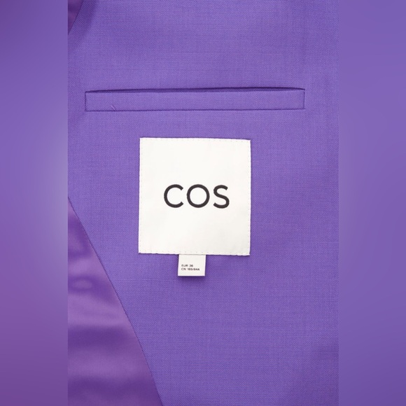 COS Purple Double-Breasted Blazer and Wide-Leg Wool Trousers Suit - Picture 6 of 10